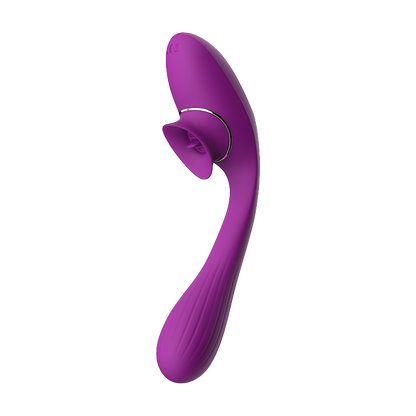 Purple curved dual vibrator on a white background